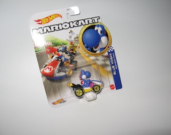 Mario kart Hot wheels coleccionables retirados raros ¡Yoshi azul nuevo y sellado!