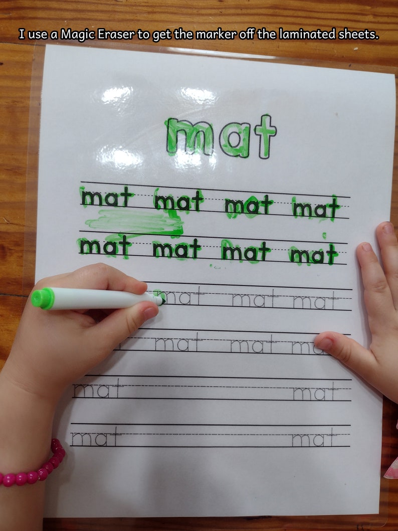 50 CVC Word Tracing Worksheets for Handwriting Practice, Printable Etsy