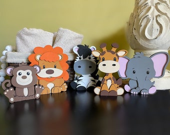 3D Wooden Jungle Animals: Safari Nursery Decor
