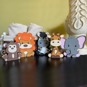 3D Wooden Jungle Animals: Safari Nursery Decor