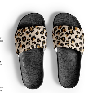 Leopard Women&#39;s slides, Cheetah Slides, Safari Print Slides