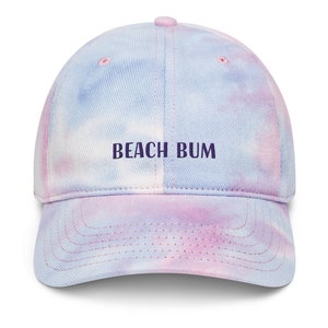 Embroidered Beach Bum Tie dye hat, Beach Hat, Weekend Hat, Embroidery Hat, Boho Beach Hat