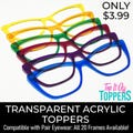 Acrylic Eyewear Topper Blanks: Transparent Bright Colors, Magnetic