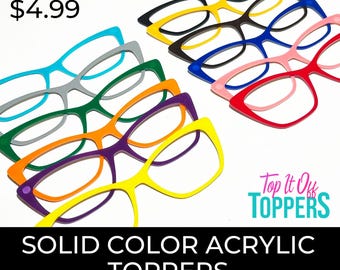 Acrylic Eyewear Topper Blanks: Solid Glossy Color Pair Compatible