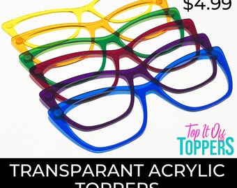 Acrylic Eyewear Topper Blanks: Transparent Bright Colors, Magnetic