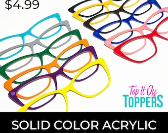 Acrylic Eyewear Topper Blanks: Solid Glossy Colors with Magnets