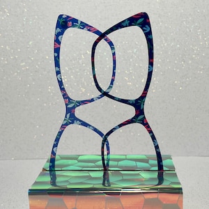 Navy Blue Midnight Garden Eyewear Topper: Floral Print, Any Frame Compatible