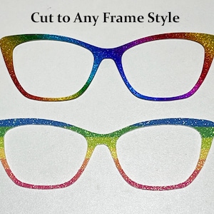 Rainbow Pride Glitter Eyewear Topper: Magnetic Acrylic Frame Accessory