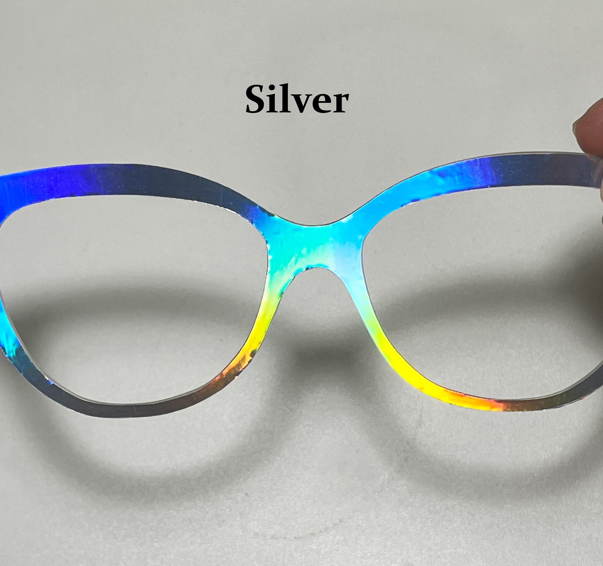 Holographic Color Changing Eyewear Toppers: Magnetic Acrylic Frames - Etsy