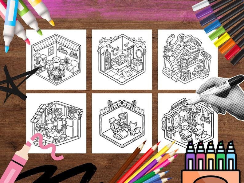 Dibujos para colorear acogedores para adultos, 30 dibujos de animales sencillos y llamativos, libro para colorear imprimible y relajante en PDF. imagen 3