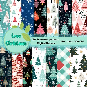 Christmas Trees Seamless Pattern Commercial Use, Winter Seamless Repeating Pattern File, Pink Christmas  , digital download