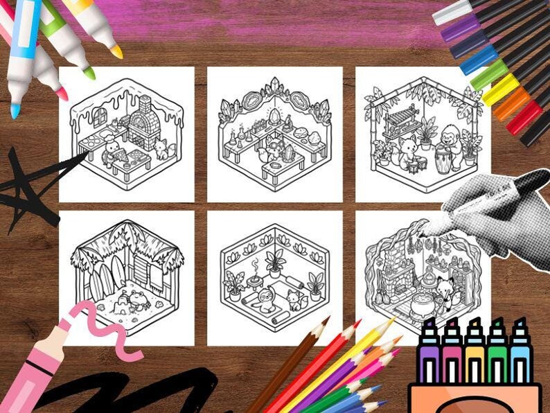 Dibujos para colorear acogedores para adultos, 30 dibujos de animales sencillos y llamativos, libro para colorear imprimible y relajante en PDF. imagen 4