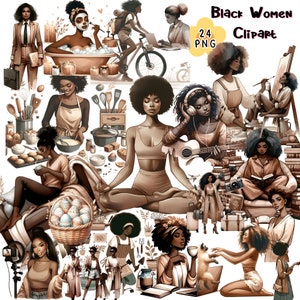 Black Women Clipart: Planner Girl, Office Girl (PNG Digital Download)