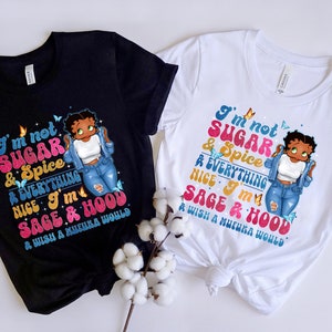 I&#39;m Sugar and Spice, Black Betty Boop T Shirt, Ladies T-Shirt, Betty Boop T-Shirt, Graphic Tees