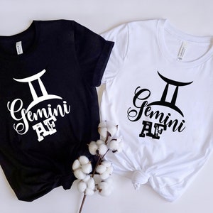 Gemini AF T-Shirt, Ladies Gemini T-Shirt, Mom T-Shirt, Graphic Tees, Zodiac T-Shirt