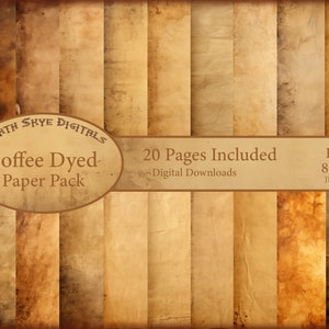 20 Kaffee gefärbte digitale Papiere, 8.5 x 11, 300 dpi, JPG, Tee gefärbt, schönes, gebeiztes Papier, Junk Journal, Scrapbooking, Hintergrund
