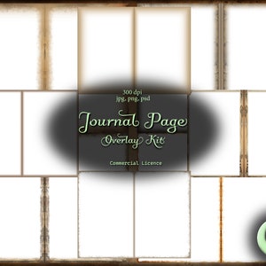 8 sjablonen voor dagboekpagina-overlays, overlay dagboekpagina, ongewenste dagboek, papieren sjabloon
