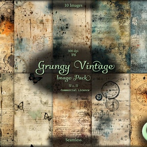 Grungy vintage afbeeldingen, naadloos patroon, digitale download, 12 x 12 inch, instant download, commercieel gebruik