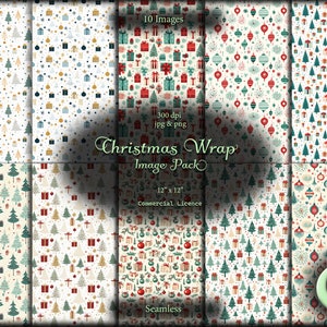 nahtloses Geschenkpapier, Vintage Geschenkpapier, Junk Journal, Scrapbooking, Print on Demand Bilder, 12 "x 12" digitaler Download
