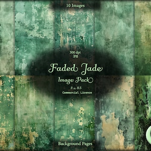 Faded Jade, Digital Junk Journal, Image Pack, Digital Paper, Instant Download