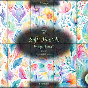 Pastellfarbenes digitales Papier, nahtloses Muster, sofortiger Download, kommerzielle Nutzung