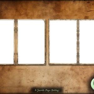 May include: Two vintage-style journal page overlays with ornate frames. The overlays are blank and ready to be filled with your own writing or artwork.  The text at the bottom of the image reads "8 Journal Page Overlay".