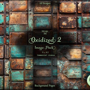 Oxidized 2, Digital Junk Journal, Image Pack, Digital Paper, Instant Download, Commercial Use