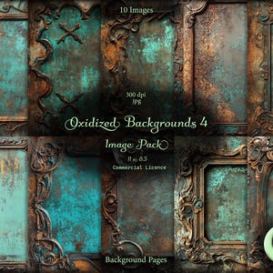 Oxidized Backgrounds 4, Digital Junk Journal, Image Pack, Digital Paper, Instant Download, Commercial Use