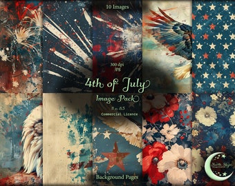 4. Juli, Digital Junk Journal, Image Pack, Digital Papier, Instant Download