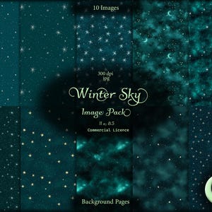 Winterlucht, Digital Junk Journal, Afbeeldingenpakket, Digitaal papier, Instant download, Commercieel gebruik