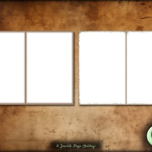 May include: Two sets of blank journal pages with a brown textured background. Each set has two pages, and the pages are separated by a thin white line. The text "8 Journal Page Overlay" is at the bottom of the image.