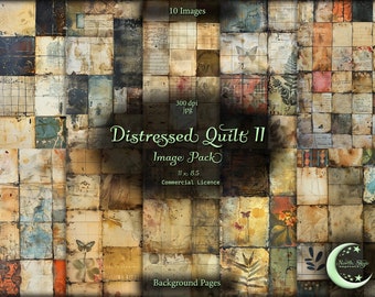 Edredón desgastado 2, Diario digital, Paquete de imágenes, Papel digital, Descarga instantánea