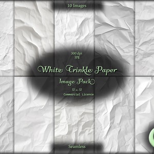 Papier numérique froissé blanc, motif transparent, téléchargement immédiat, usage commercial