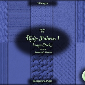 Blue Fabric 1, Digital Junk Journal, Image Pack, Digital Paper, Instant Download, Commercial Use