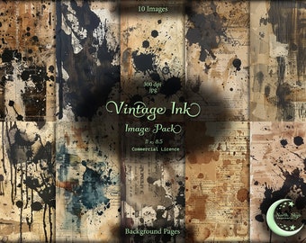 Vintage Tinte, Digital Junk Journal, Image Pack, Digital Papier, Sofort Download, Kommerzielle Nutzung