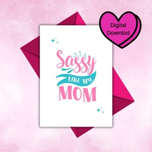 Cartão atrevido, cartão com impressão digital 5x7, cartão de dia das mães, cartão de aniversário feminino, download digital, mãe atrevida