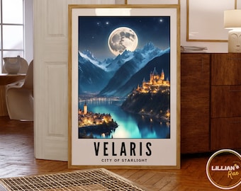 Velaris Print, ACOTAR Poster, A Court of Thorns and Roses, ACOTAR Wall Art, Night Court Poster, Velaris Art Print, Velaris Wall Art, SJM Art