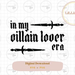 Booktok-citat SVG | Bokliknande merchandise PNG | Skurkälskarens era | Booktrovert-clipart | Fantasyläsare | Smutälskare