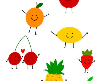 Happy Fruits Print