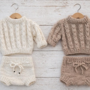 Instant download PDF knitting pattern- newborn Henry sweater set