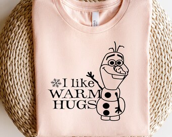 Funny Snowman Shirt, I Like Warm Hugs, Snow Christmas shirt, Christmas Pajamas, Holiday Shirt, Snowflake Xmas Holiday Gift, Cute Vintner Tee