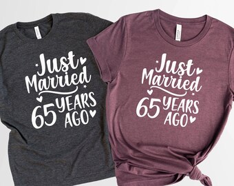 65th Anniversary Shirt: Married 65 Years Ago - Matching Couple Tee