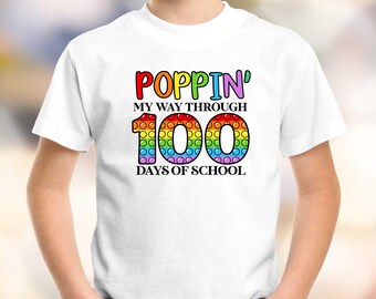 Poppin 100th Day of School Shirt – 100 Days of School Tee, Kindergarten Teacher Appreciation Gift, Student Shirt,