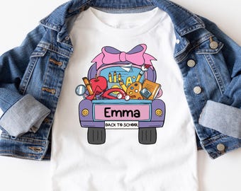 Personalized First Day of School Shirt, Custom Name Back to School Tee