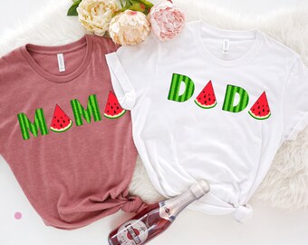Chemise papa papa pastèque, chemise d'anniversaire pastèque, chemise pastèque pour couple, cadeau d'anniversaire, chemise maman fruits, chemise Cruise Vacay, t-shirt d'été