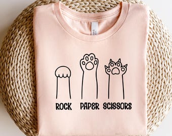 Funny Cat Lover Shirt, Rock Paper Scissors Cat Paws Sweatshirt, Mom Birthday Gift,