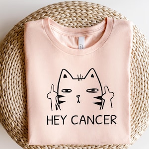 Hey Cancer Fuck You Sweatshirt, Women's Cancer Warrior shirt, Funny Cancer Tee, Cancer Patient Gift, Cancer Survivor Gift,Family Cancer Tee image 5