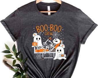 T-shirt d'infirmière d'Halloween Boo Boo Crew, T-shirt d'infirmière diplômée, T-shirt médical humoristique avec fantôme, Cadeau pour le personnel soignant