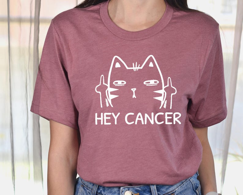 Hey Cancer Fuck You Sweatshirt, Women's Cancer Warrior shirt, Funny Cancer Tee, Cancer Patient Gift, Cancer Survivor Gift,Family Cancer Tee image 4