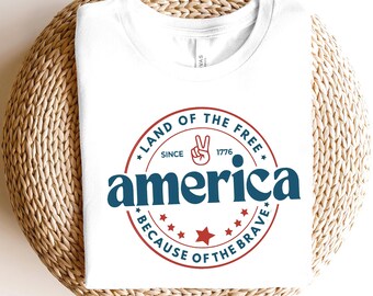 Chemise patriotique du 4 juillet, tee-shirt drapeau des États-Unis du 4 juillet, chemise du Memorial Day, rouge blanc bleu, terre de liberté
